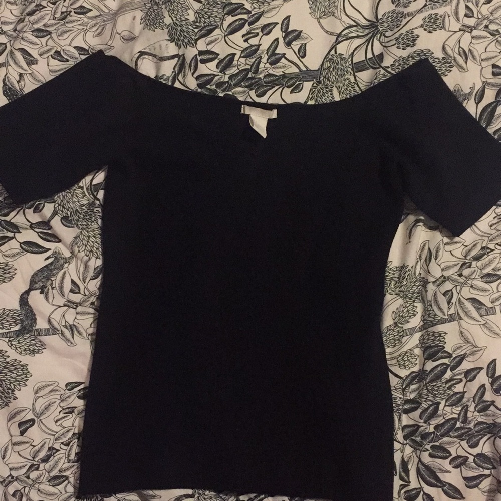 Black off shoulder sweater